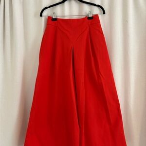 Tibi Red Wide Leg Pants